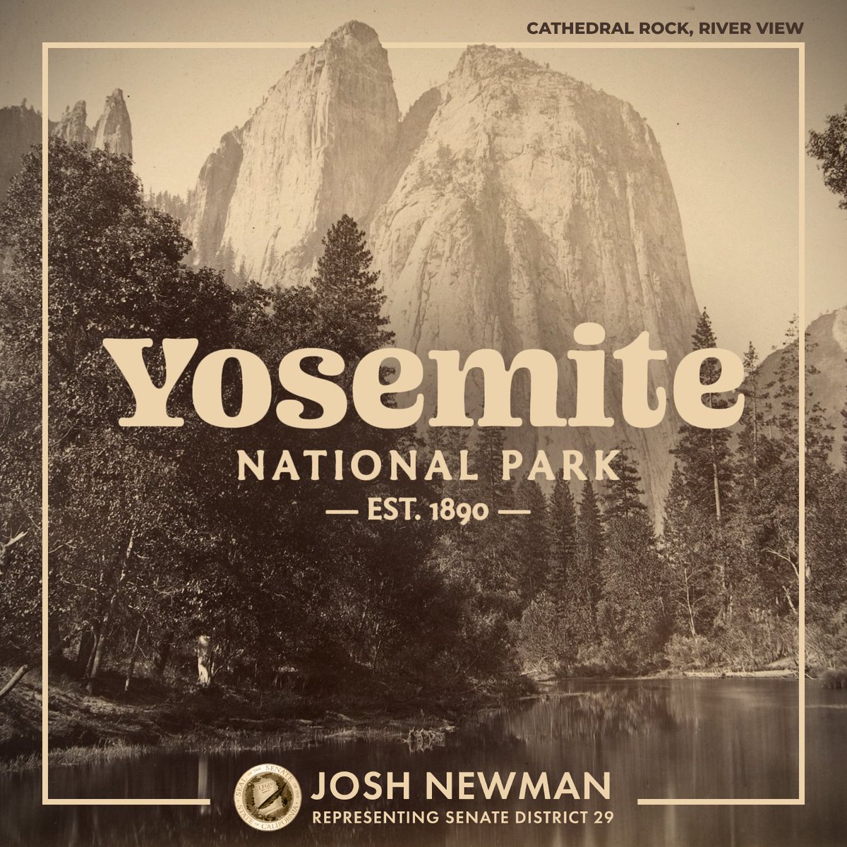 Senator Josh Newman (@joshnewmanca) on Twitter photo Happy Birthday to <a href="/YosemiteNPS/">Yosemite National Park</a>! 🌲🎉
The park, first protected by the state of California in 1864, became one of our first national parks in 1890. It remains one of the crown jewels of the <a href="/NatlParkService/">National Park Service</a>. Yosemite spans over 1,100 square miles and attracts visitors from all Happy Birthday to <a href="/YosemiteNPS/">Yosemite National Park</a>! 🌲🎉
The park, first protected by the state of California in 1864, became one of our first national parks in 1890. It remains one of the crown jewels of the <a href="/NatlParkService/">National Park Service</a>. Yosemite spans over 1,100 square miles and attracts visitors from all