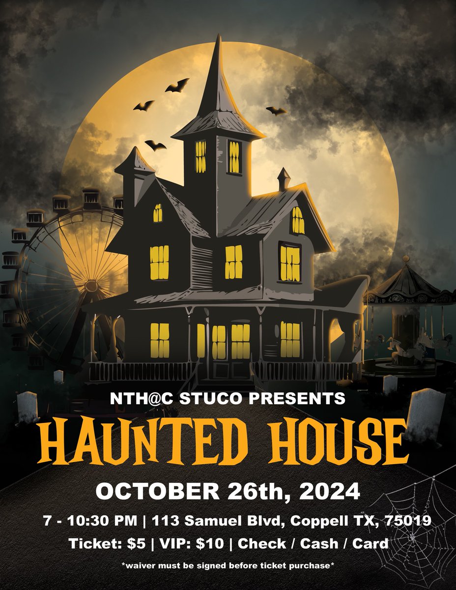 👻 SAVE THE DATE EVERYONE ‼️ October is finally here and you know what that means: New Tech’s annual Haunted House is coming up on Saturday, October 26th from 7 to 10:30 PM! Mark your calendars so you don’t miss out! 🎃
