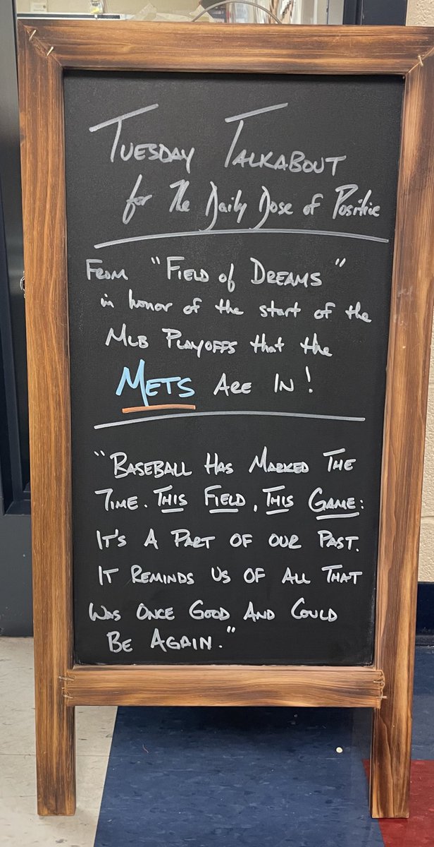 RLPatriot4Life's tweet photo. Still basking in the euphoria provided by the @Mets who bashed down the door to the #PostSeason yesterday. 

Today’s DDP comes from Field of Dreams that says, “Baseball, Ray, reminds us of all that was once good and could be again.”

There’s nothing like @MLB in October! https://t.co/WNPVFFc7TS