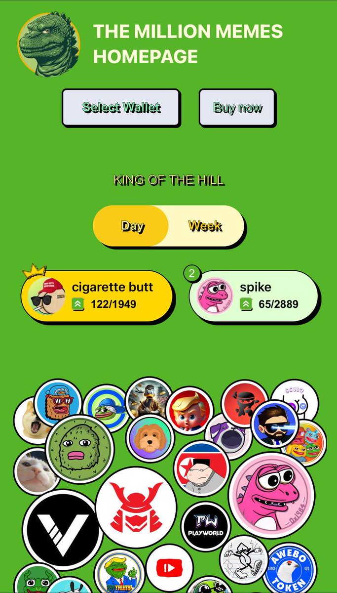 MEMEZILLACOIN's tweet photo. #CIGARETTEBUTT is TODAY’s #KING👑
#vote #support 🫡 https://t.co/y4e2kdn3jG