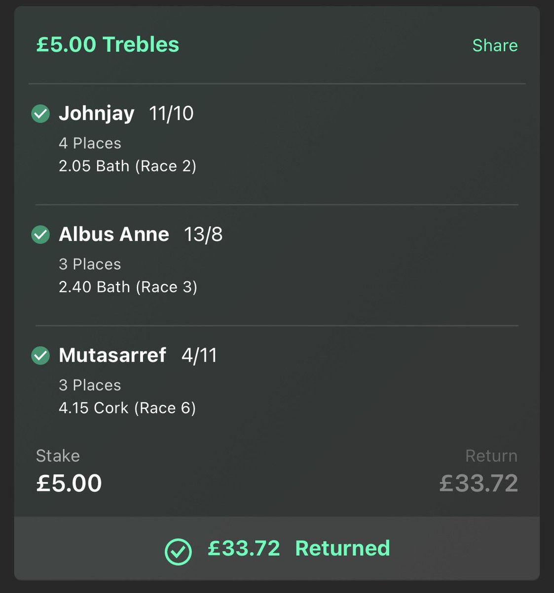 Excellent results today on the football and horses!