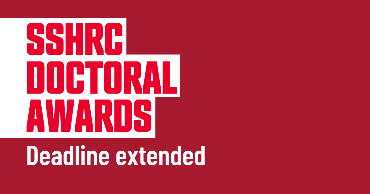 We are aware that SSHRC is having system issues with their portal. We have extended the SFU internal deadline to Thursday, October 3rd by 4:30 PM to accommodate the portal issues. If you have any questions, please send email to gradawards@sfu.ca.