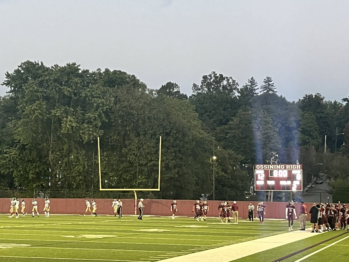 Ossining JV Football Score right before the half to take the lead 12-8 vs Yonkers Force 🏈 #OPride