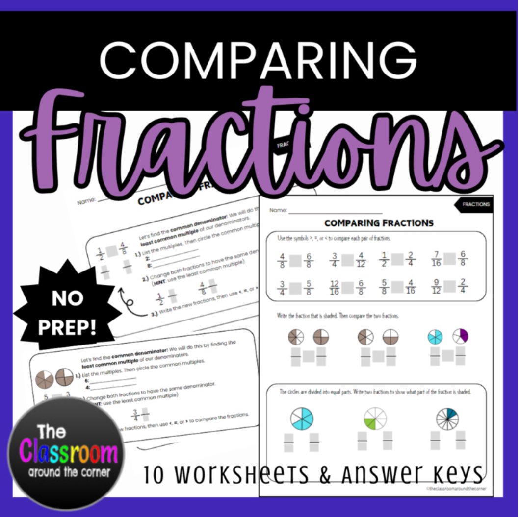 Comparing Fractions, Scaffolded Worksheets, NO PREP! 

Use these worksheets to help your students walk step-by-step through finding common denominators! 

 teacherspayteachers.com/Product/Compar…

#fractions #mathclass #commondenominator