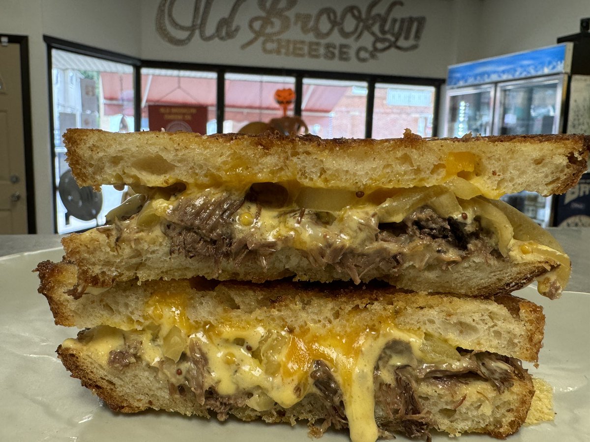 New grilled cheese menu starts 10.02.24. Weekly soup is back. Photo of our Old Brooklyn cheesesteak. In hurry, call in your orders. 216.860.4000