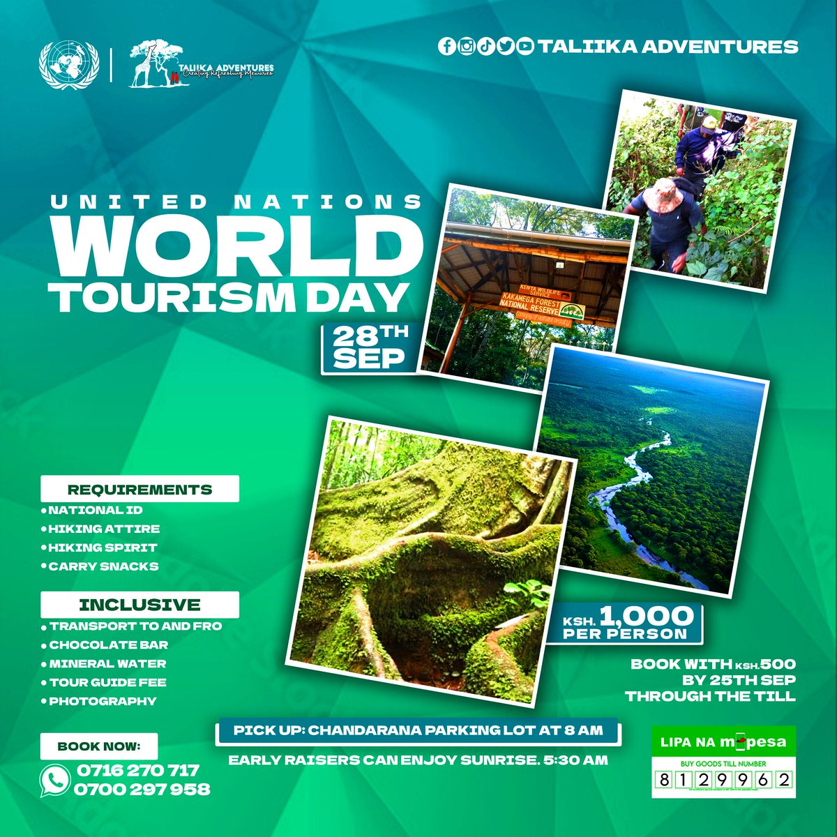 CompassAdve037's tweet photo. World Tourism Day.
Kakamega Forest National Reserve.
@KWSKenya 
@magicalkenya https://t.co/tWXPBxQJ31