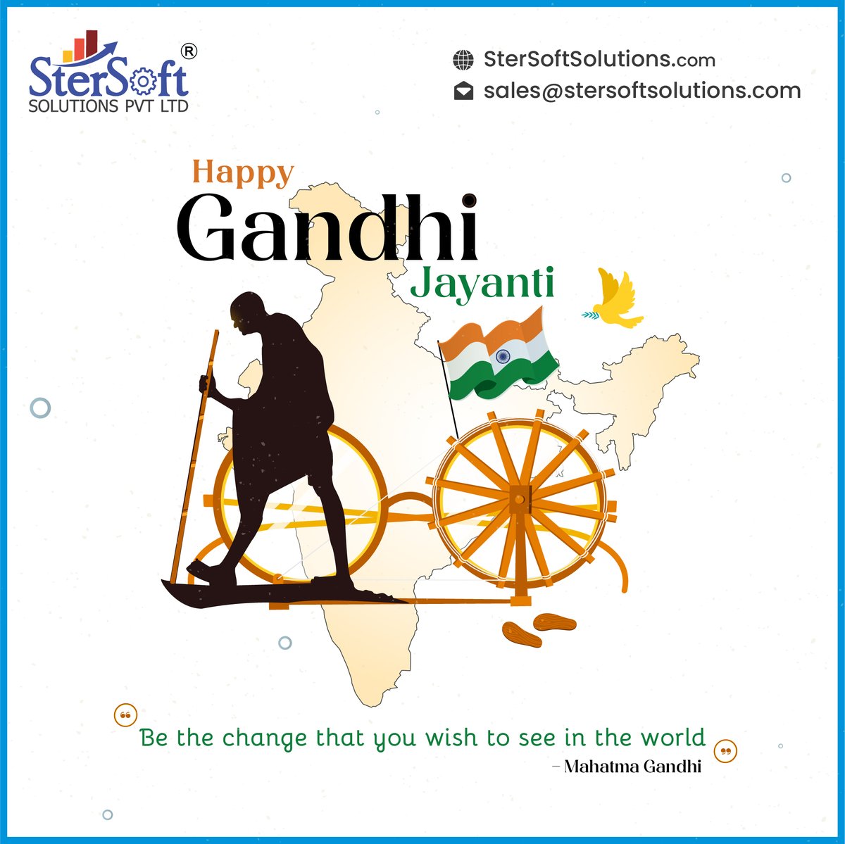 stersoft's tweet photo. Happy Gandhi Jayanti! Let’s follow the path of truth and non-violence.
#gandhijayanti #india #2nd_October #gandhiji #unity #mahatmagandhi #father_of_nation #porbandar #salt_satyagraha #dandi_yatra #TheERPHub #jaihind #freedom_fighters #SterSoftSolutions #itcompany https://t.co/uCF4NSAnT5