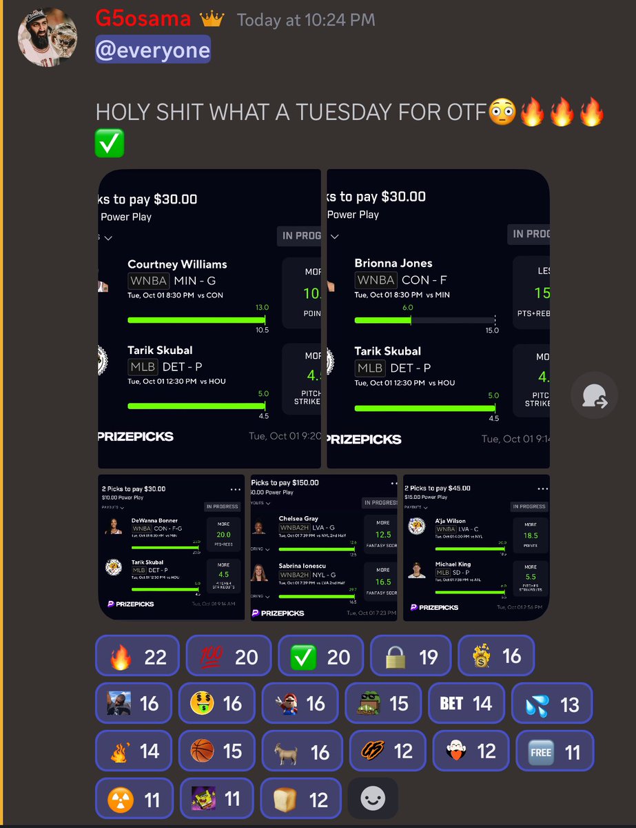 $25 TO SOMEONE WHO LIKE/RT AND COMMENTS THERE CASH APP ❤️✅

WE JUST SWEPT THE WHOLE WNBA BOARD IN THE DISCORD 😳🧹🧹🧹

✅ Napheesa Collier o43.5 fantasy 
✅ Napheesa Collier o44.5 fantasy 
✅ Jackie Young o25.5 fantasy 
✅ Courtney Williams o10.5 points 
✅ DeWanna Bonner o19.5