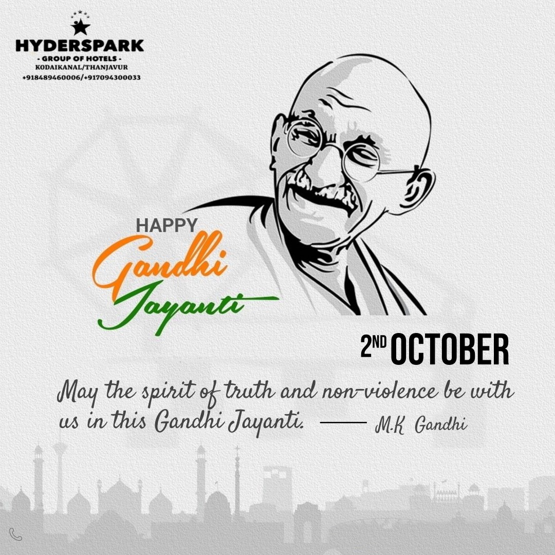 Hydersparkkodai's tweet image. On this Gandhi Jayanthi, honor simplicity and peace with a tranquil stay at Hyderspark - The Luxury Hotel, Kodaikanal. Enjoy comfort and natural beauty, all within your budget.
For Reservations: +918489460006/+918940230003
#GandhiJayanthi #PeaceAndSimplicity #HydersparkKodaikanal