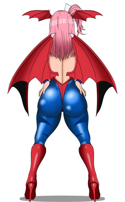 鏡華ちゃんにリリスコスのやつ後ろ側Tバック食い込み尻が描きたかったんだけど、差分とか正面とかも描こうとしたら終わらなかったので後ろだけカラー 