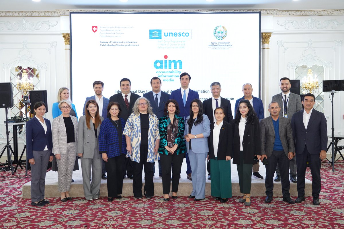 Together with AIMC, and UNRC in #Uzbekistan we celebrated the International Day for Universal Access to Information in Tashkent. The focus was on Uzbekistan's commitment to transparency and accountability in enhancing access to information for all.
