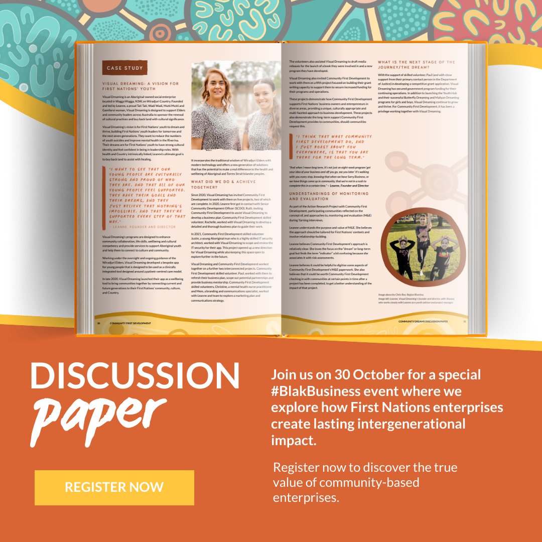 First Nations' enterprises highly value intergenerational outcomes. Ensuring next generations know their stories, culture, and where they come from is crucial. Join us on 30 October for our special #BlakBusiness event eventbrite.com.au/e/new-research…
#IndigenousBusinessMonth #KeyFindings