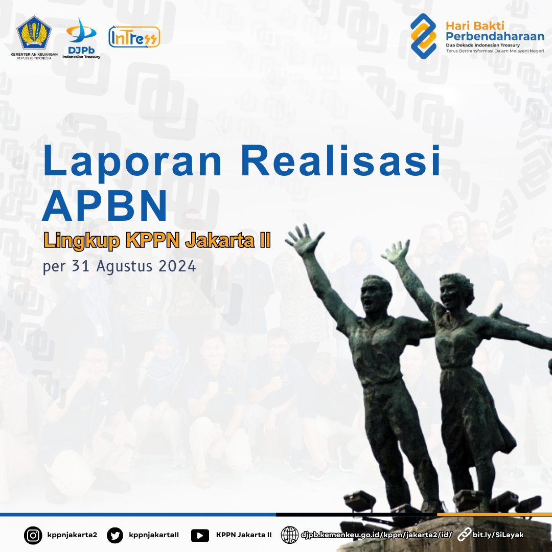 kppnjakartaII's tweet photo. Selamat siang Sobat Jack2!!

Yuk simak laporan realisasi APBN yang disalurkan oleh KPPN Jakarta II per 31 Agustus 2024. https://t.co/RopBvuGzgD