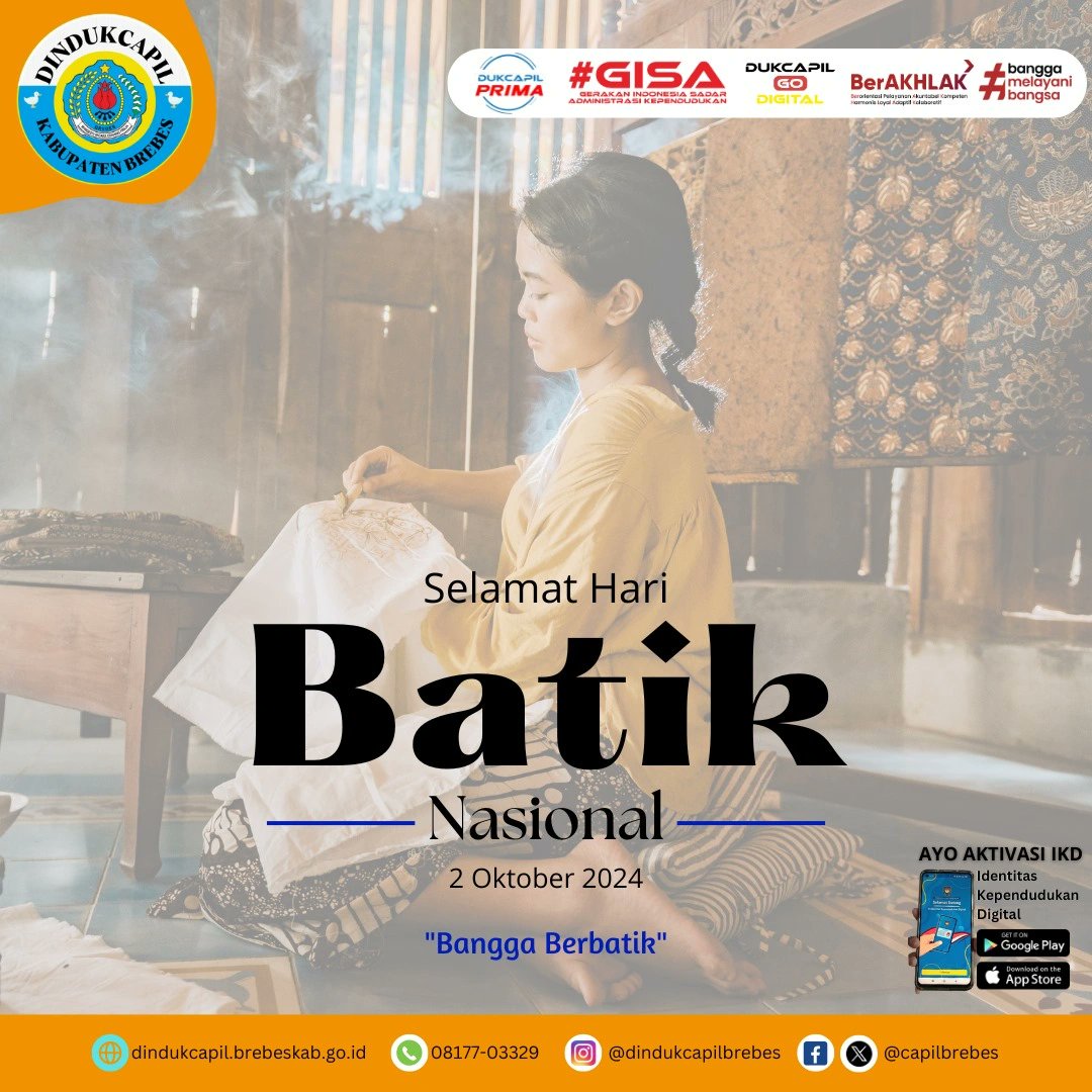 Bangga memakai batik, bangga menjadi bagian dari Indonesia!
Selamat hari batik Nasional 2024
#BatikUntukSemua #banggaberbatik