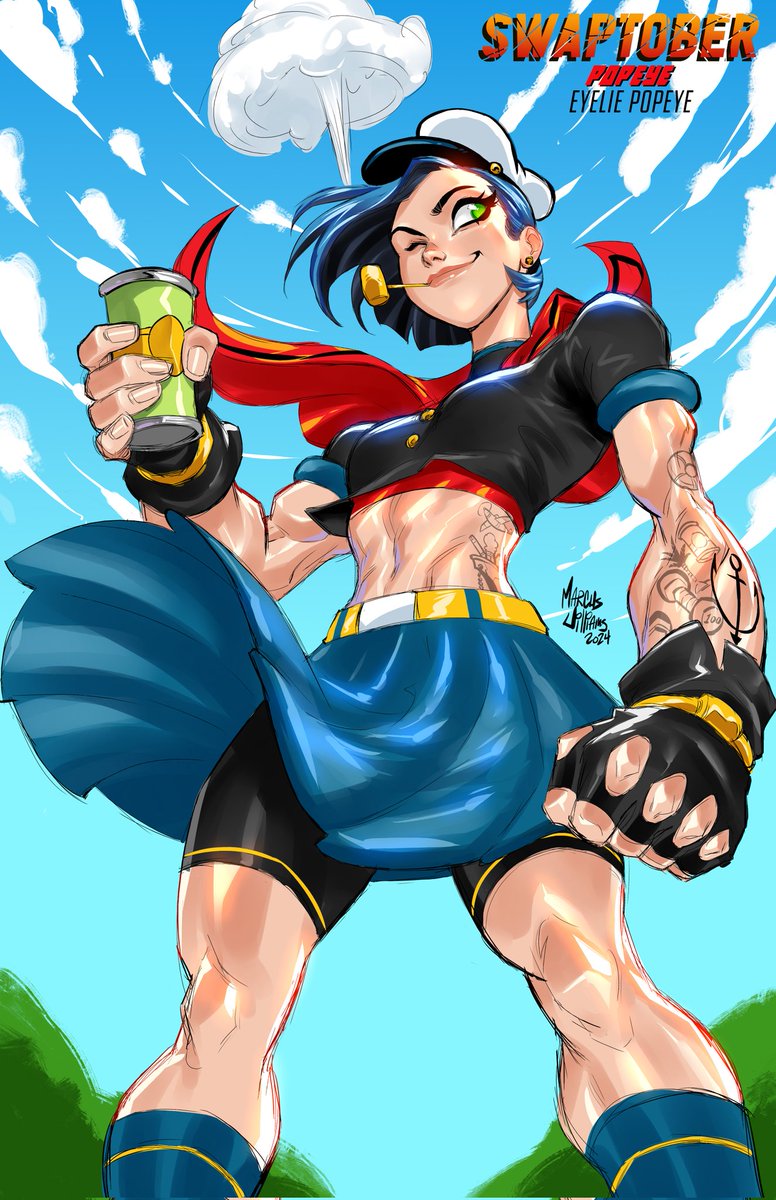 **Swaptober-Art Challenge 2024 has begun! (9th year Anniversary)

#1 Features Popeye the Sailor. 

And just like that, the mighty Swaptober Character Art Challenge is upon us once again!

*Website Update* Swaptober Posters are now available to purchase (marcusthevisual.com/swaptober/).