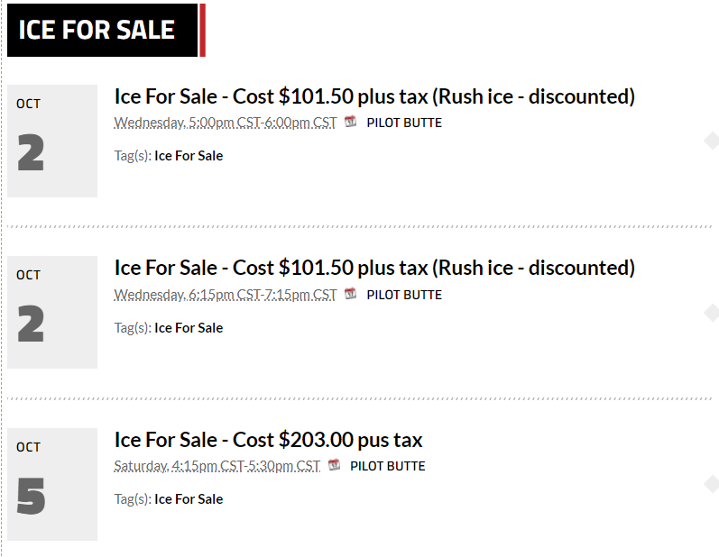 Check out the below link for discounted ice for sale this week.   

psmha.ca/iceforsale