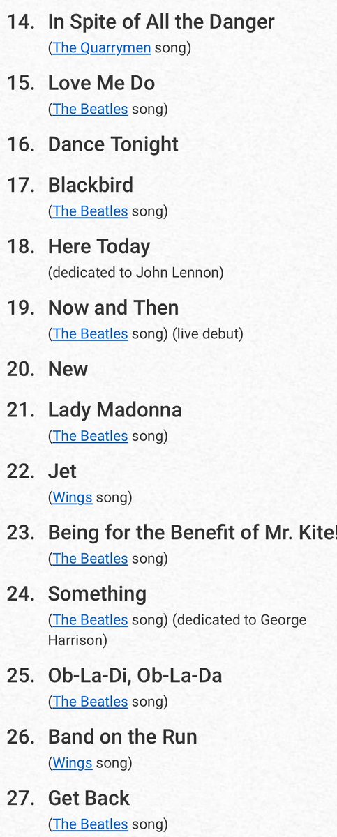 marchenajr's tweet photo. Impecable setlist de #PaulMcCartney en Montevideo abriendo la gira de Latinoamérica. 3 horas de concierto, 37 canciones.