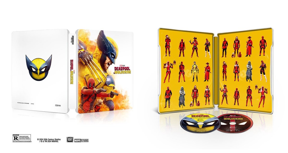 Wario64's tweet photo. Deadpool &amp; Wolverine Steelbook - 4K UHD + Blu-ray + Digital (Deadpool &amp;  Wolverine variants) up for preorder on Amazon ($65.99) https://t.co/qzkKdR1lCX

Walmart:
Deadpool https://t.co/1KyTPSvv0a
Wolverine https://t.co/1FwjJ4FGHF #ad https://t.co/yAFWfqps1H