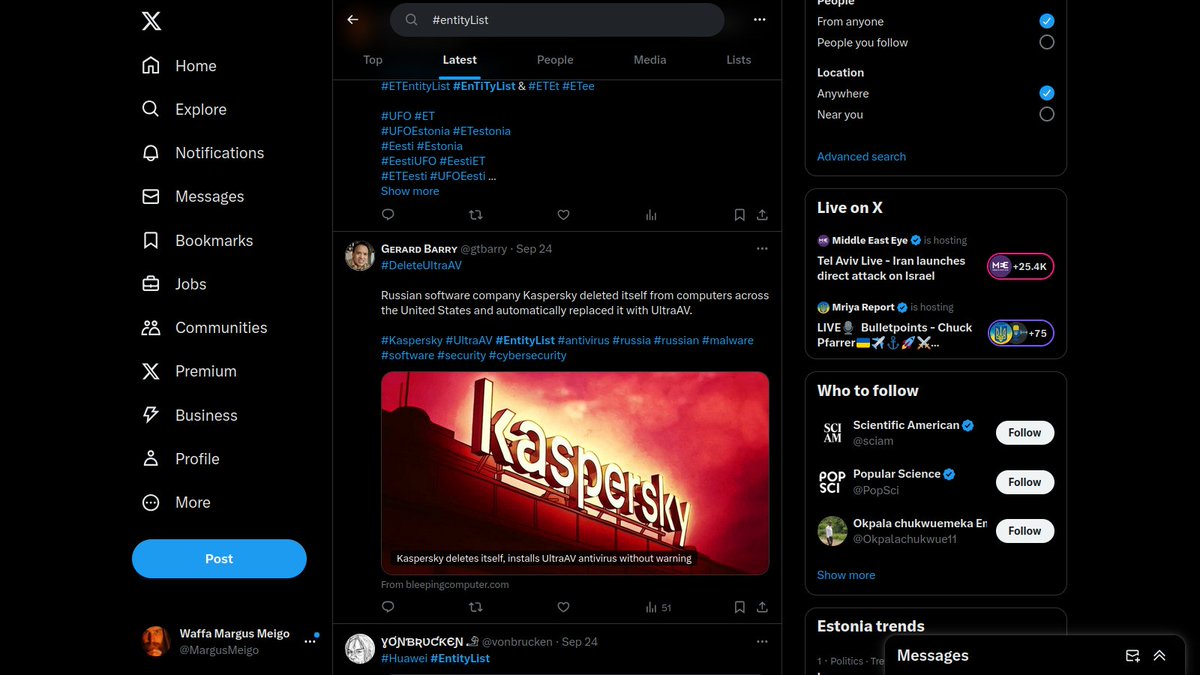 MargusMeigo's tweet image. The &apos;entity&apos; List 
 #entityList #justpaste #ETEntityList #EnTiTyList &amp;amp; #ETEt #ETee #UFO #ET #UFOEstonia #ETestonia #Eesti #Estonia #EestiUFO #EestiET #ETEesti #UFOEesti #EstoniaUFO #EestiUFO #xTee #xRoad (ńew meaning of X-cross road)   - List Whit Link: in Another post!

&quot;#&quot; Test