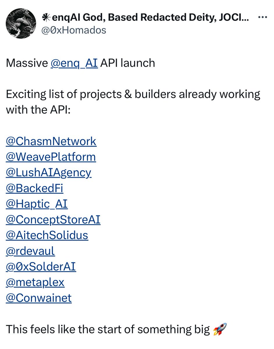 TakeshisReturn's tweet image. When will bigger accounts finally wake up on $ENQAI? 

Sustainable, 0/0 tax, live for around 2 years, in early adoption stage, pure AI, massive upside, ChatGPT without bias, no VC‘s, fully diluted, many catalysts, unicorn. 

The people’s AI 

@enq_AI