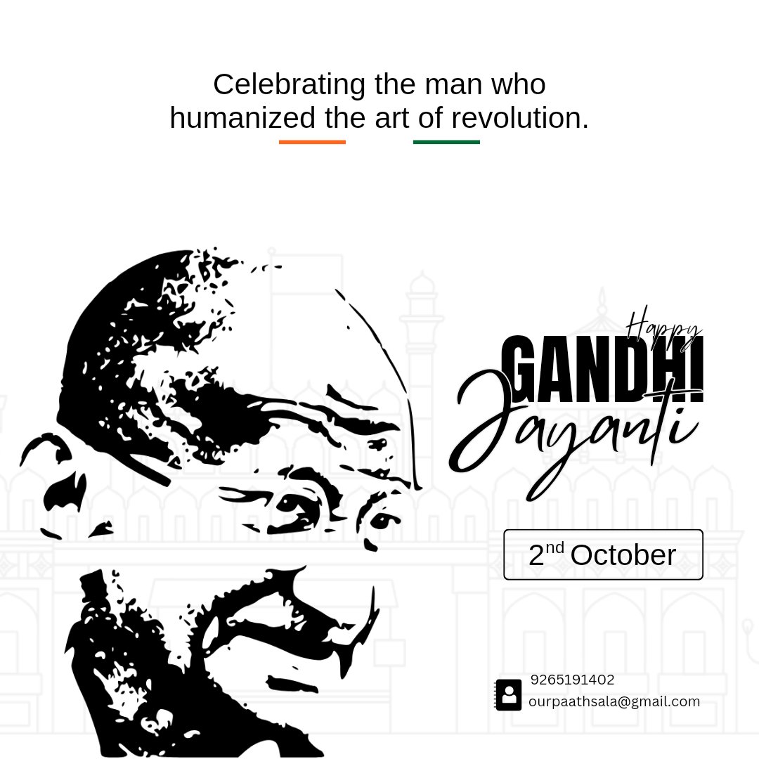 Our_paathsala's tweet photo. "On this Gandhi Jayanti, let’s honor the spirit of education that empowers and enlightens. At OurPaathshala, we believe in nurturing minds for a brighter future. #GandhiJayanti #EducationForAll" https://t.co/pxHjeZOIBa