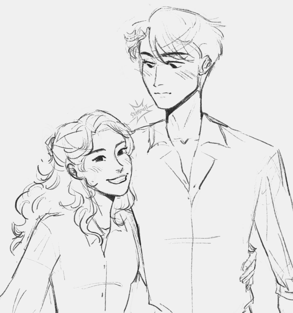 WIP!! 🚧 that one scene in green light where draco and hermione posed for a photo 🥹

#dramione #dhr #fanart