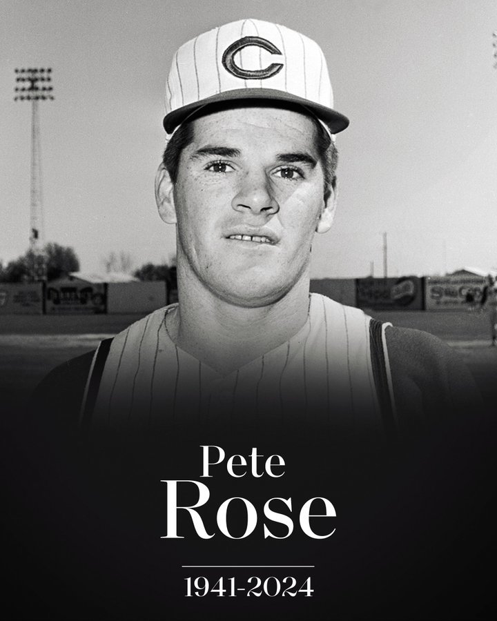 ssmgmtagency's tweet photo. Yesterday the baseball world lost a legend Pete Rose. Condolences to his family and all of his fans. 🙏 https://t.co/Ur4FWMdxXM
