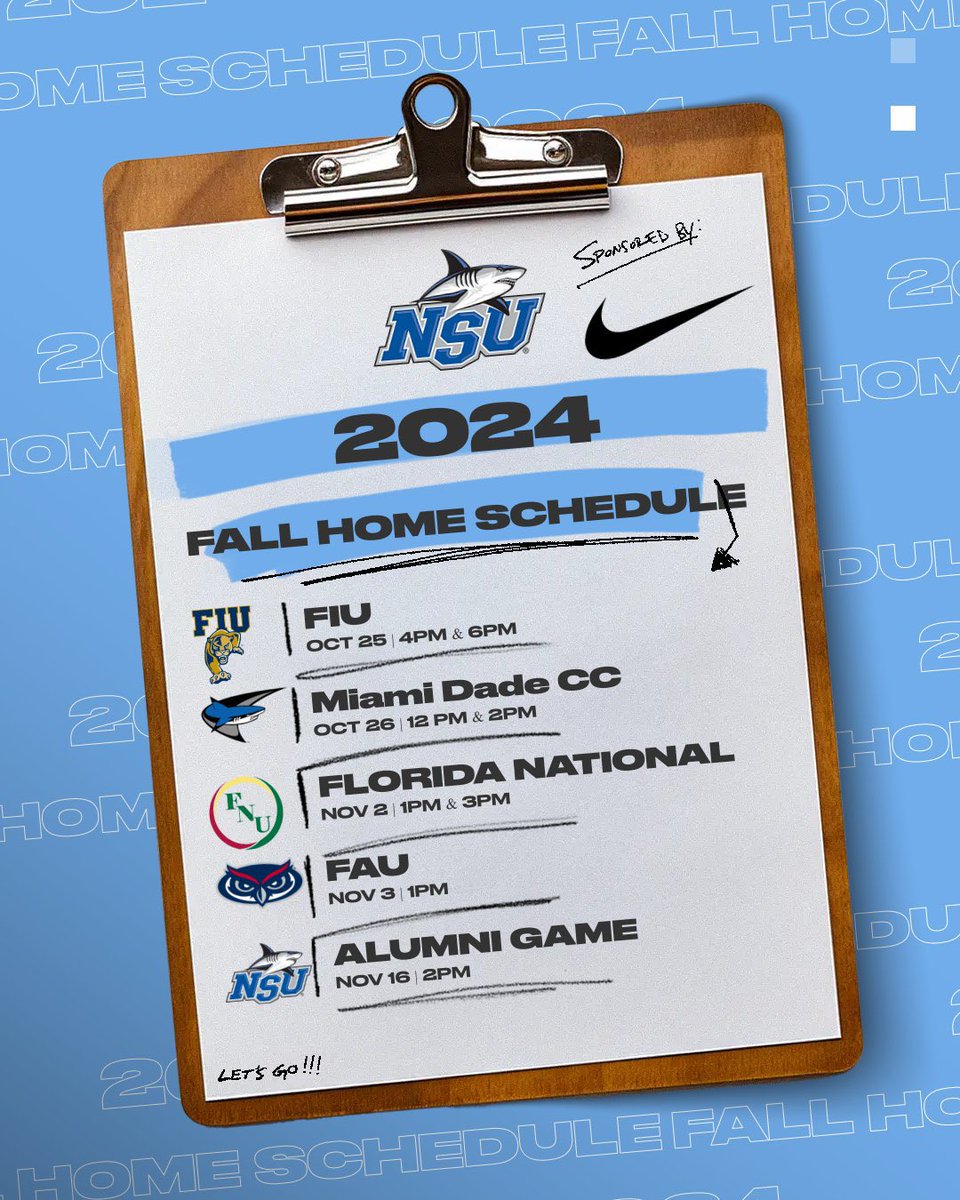 Come out and watch us play at our new field this Fall! (All games will be played at Home.) 🦈🥎

#HungryForMore #SharkCounty