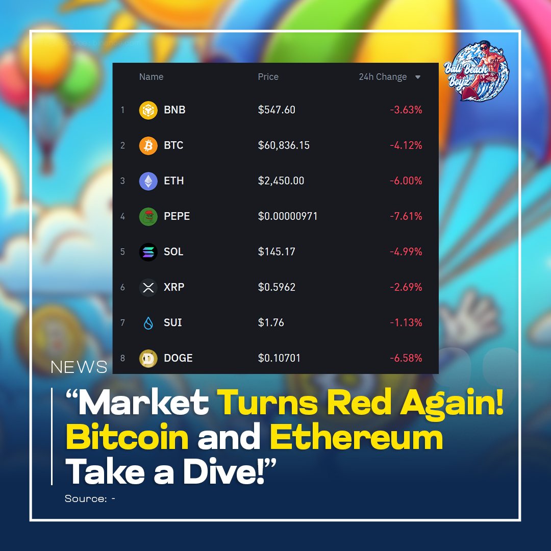 The crypto market returns to bearish trends after a brief rally. $BTC has fallen by 4.12%, $ETH by 6%, and $DOGE down 6.58%. Other top coins like BNB and SOL are also seeing losses📉 Hows your portfolio?

#CryptoMarket #Bitcoin #Ethereum #BearMarket #BNB #DOGE #Solana #Altcoin