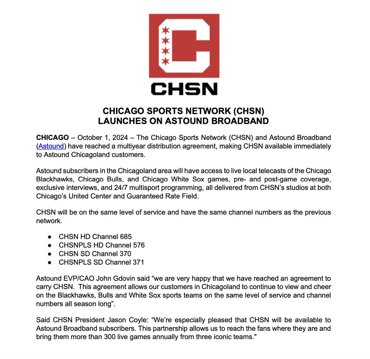CHSN_Media's tweet photo. .@CHSN__  is now LIVE on RCN. https://t.co/3Tw6ljbn1K