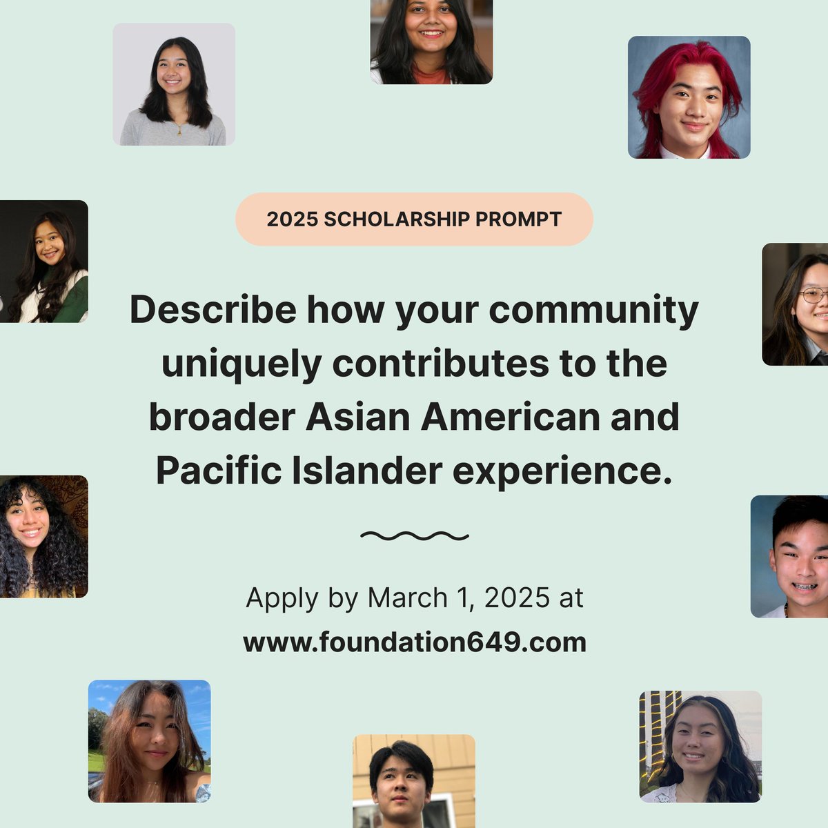 foundation649's tweet photo. 🎓✨ AAPI students! Apply now for the Foundation 649 Scholarship: $4,000 spread over 4 years! Share how your community shapes the AAPI experience. Deadline: March 1, 2025. Be creative—essay, film, or photography welcome! 
🔗https://t.co/CzfqV3ZS6Q #AAPIScholarship #F649 #aapi https://t.co/RgSR87kf9Q