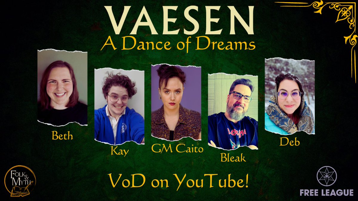 You can now find our Vaesen: A Dance of Dreams two-shot on VoD! We/ @OnlyHandbasket as the Storyteller, and featuring @BethMaczko <a href="/KaidanCosmos/">Kaidan Cosmos</a> and <a href="/TheBleakseason/">Bleakseason</a>! youtube.com/playlist?list=…
