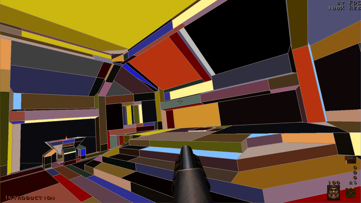 mankrip's tweet photo. The BSP outline rasterizer in the #Retroquad engine was completely overhauled, and now it properly supports diagonal lines and interlacing. https://t.co/zYsk0hUfrn