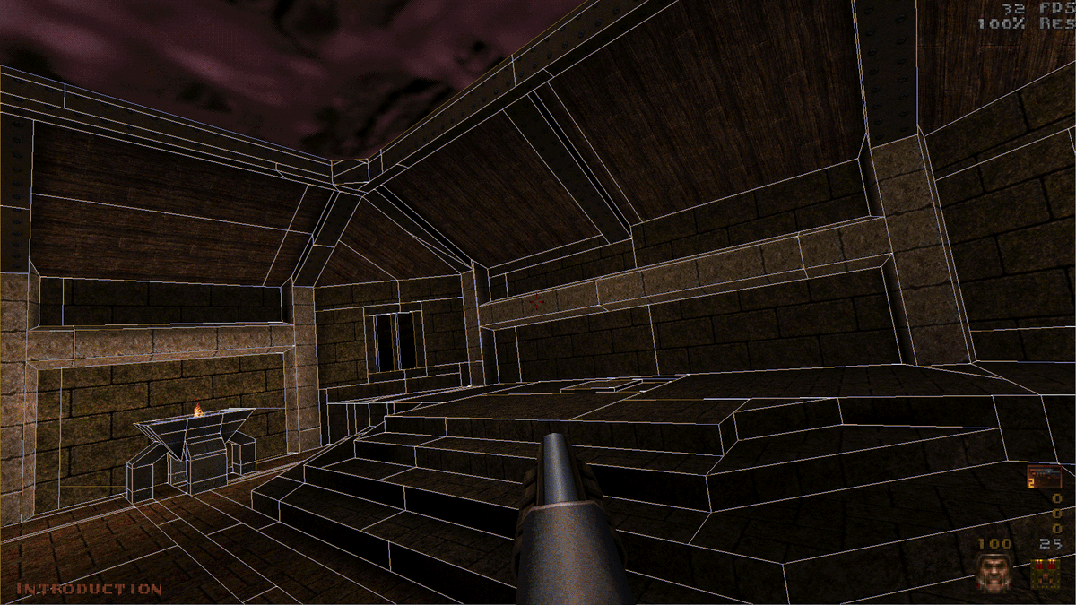 mankrip's tweet photo. The BSP outline rasterizer in the #Retroquad engine was completely overhauled, and now it properly supports diagonal lines and interlacing. https://t.co/zYsk0hUfrn