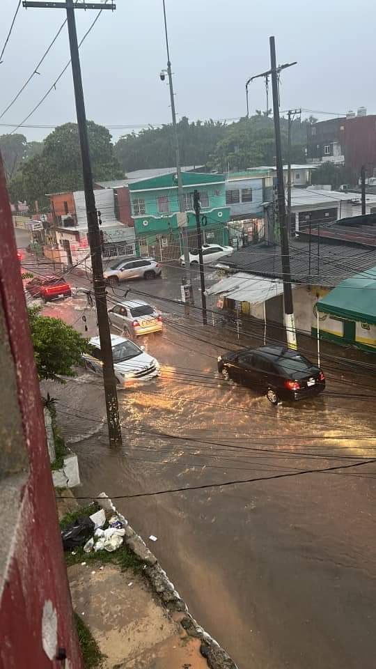 TVTenlinea's tweet photo. #AlMomento 🔴 Reportan encharcamientos en la Av. Carlos Greene de la colonia Atasta, cerca de la taquería "La Vaca Vieja" en Av. Méndez, debido a las fuertes lluvias en la capital tabasqueña.

⚠️ ¡Maneje con precaución! https://t.co/qg8IEnTZjC