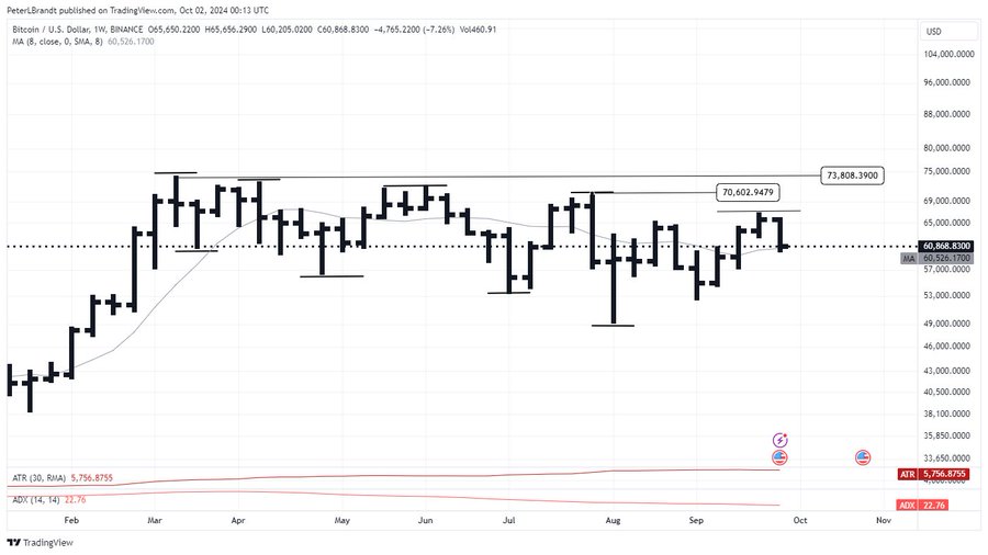 Bitcoin 1W Chart Peter Brandt