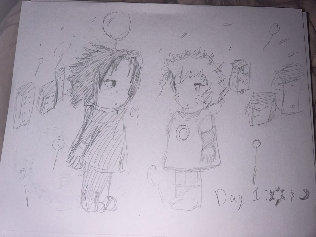 Starbaras_Art's tweet photo. Won't be participating in the whole thing or putting in a lot of effort bc I'm busy :(( 

Day 1 is them as the fat headed little kids from and so you became the moon by kikuo go listen

#naruto #sasunaru #narusasu #sns #naruto_FA #SNSmonth24 #art https://t.co/a5jcs2KR5U