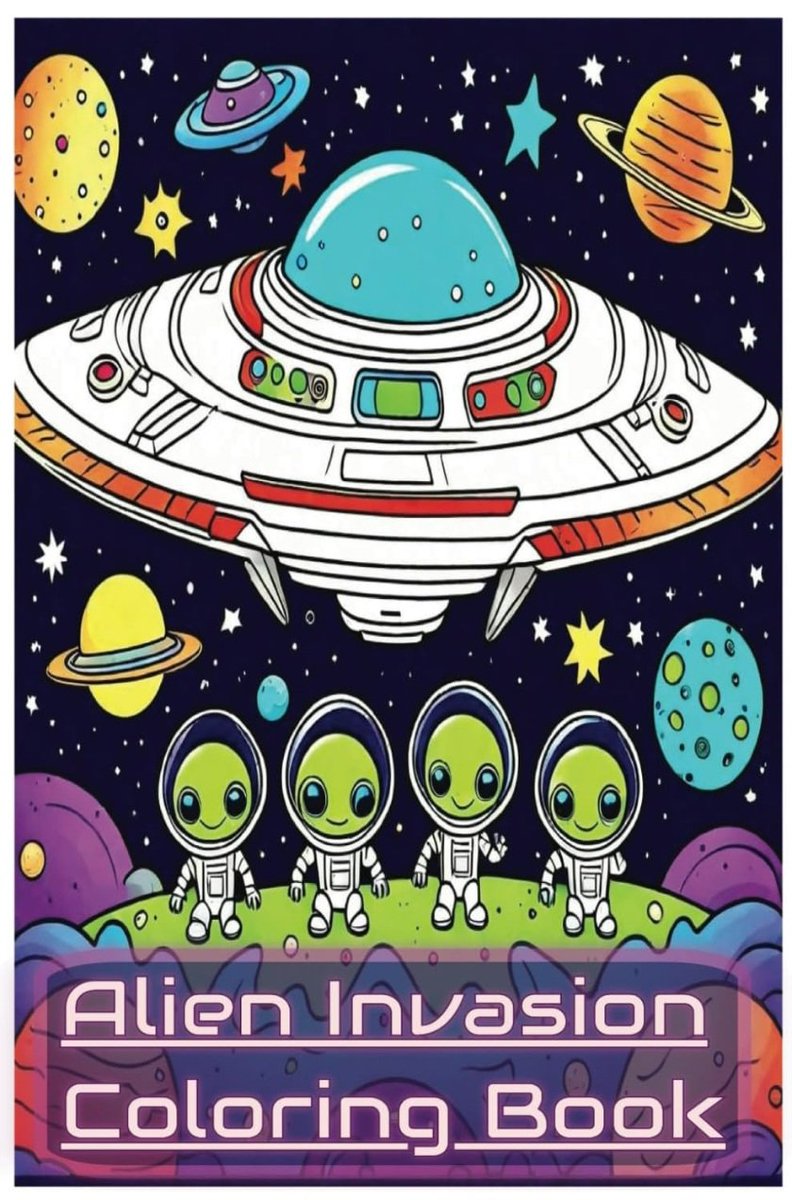 ColorMeGOOOD's tweet image. INTRODUCING the newest coloring book to the collection:

Alien Invasion! 👽🛸

I am extremely excited for this one!

Can be found in the first link in my bio :)