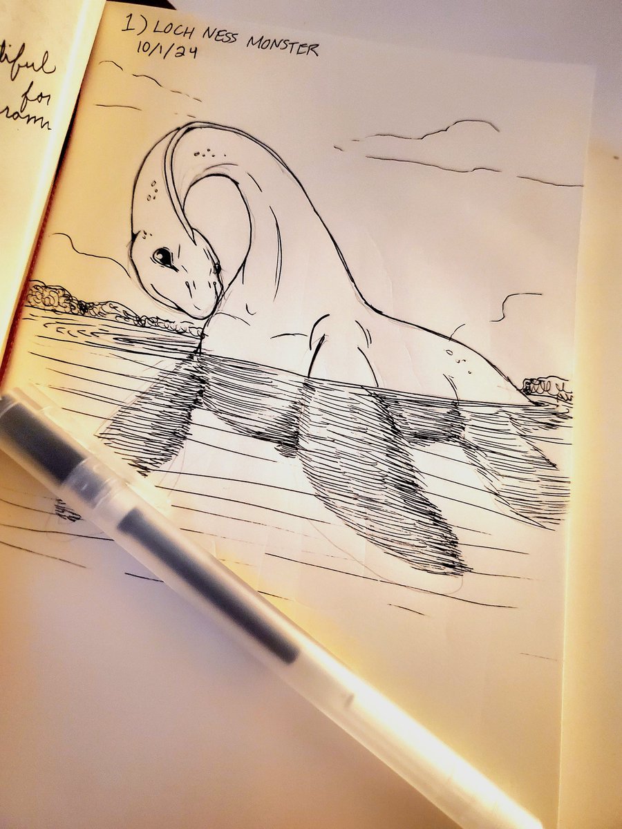 coldpups's tweet image. Day 1 of #Cryptober!! I like dinosaurs a lot and that inCLUDES the Loch Ness monster