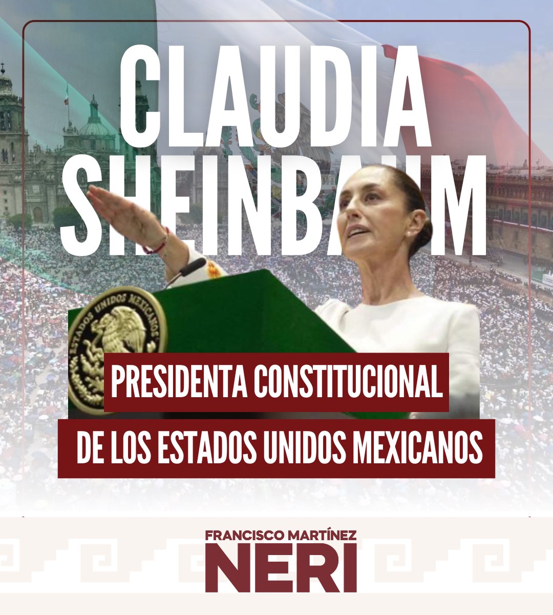 FMartinezNeri's tweet photo. ¡@Claudiashein, la primera Presidenta Constitucional de los Estados Unidos Mexicanos! 

Con una trayectoria dedicada a la justicia social, el medio ambiente y la igualdad, Sheinbaum representa un cambio histórico para nuestro país. Su liderazgo está enfocado en construir un México más inclusivo, sustentable y próspero para todas y todos.

¡Vienen cosas buenas para Oaxaca!