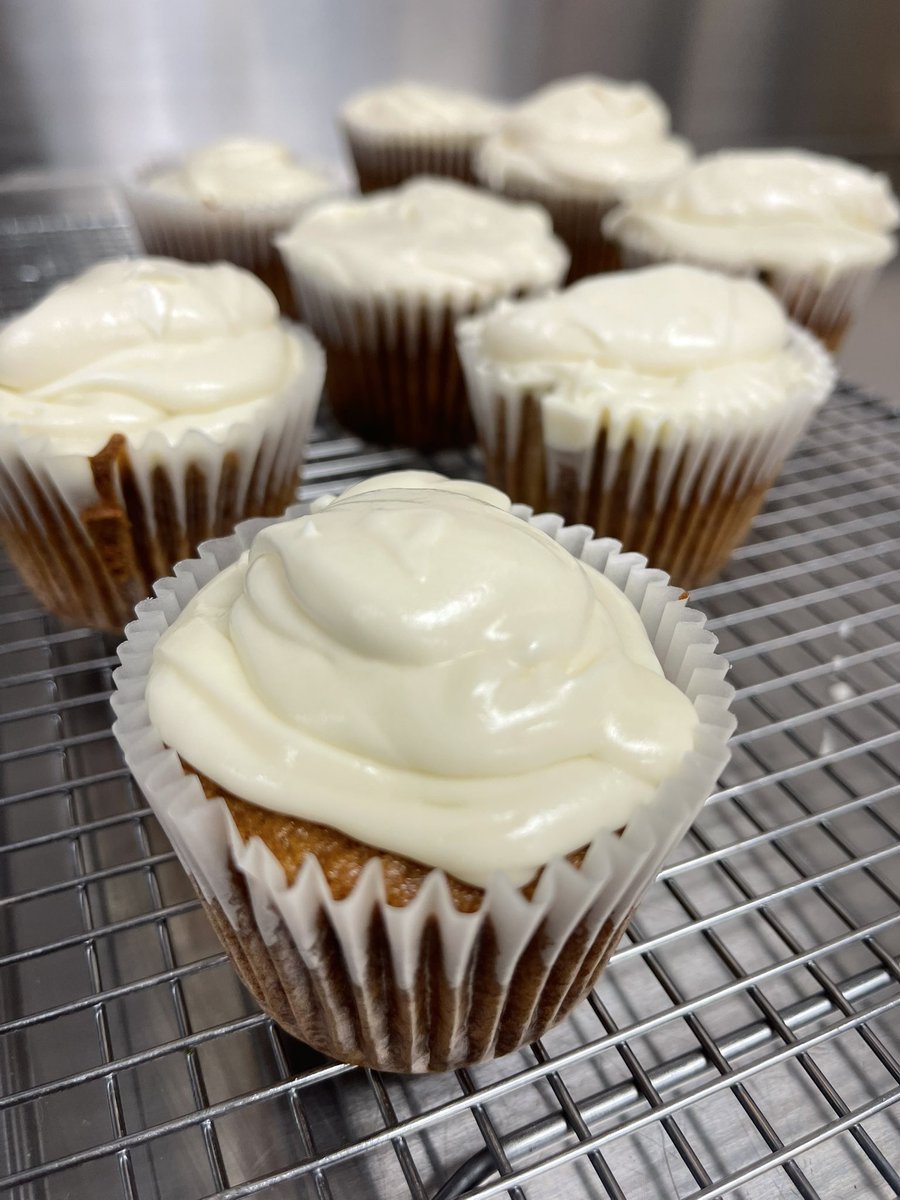 Lots of learning happened while making these carrot cake cupcakes… from how to peel a carrot to how to make buttercream icing and everything in between. These cupcakes were delectable! 🔗 Recipe link in bio. <a href="/SacredHeartOCSB/">Sacred Heart Catholic High School</a> #SacredHeartHospitality #ocsb