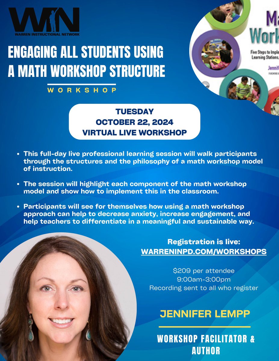 Lempp5's tweet image. There is still time to register! Hope you can join me virtually on October 22nd. Sign up now! #MathWorkshop