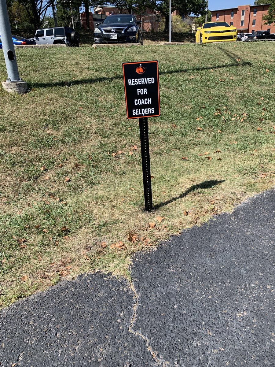 East Central University takes golf very serious. Been coaching a long time and never had my own parking spot. Go Tigers!
