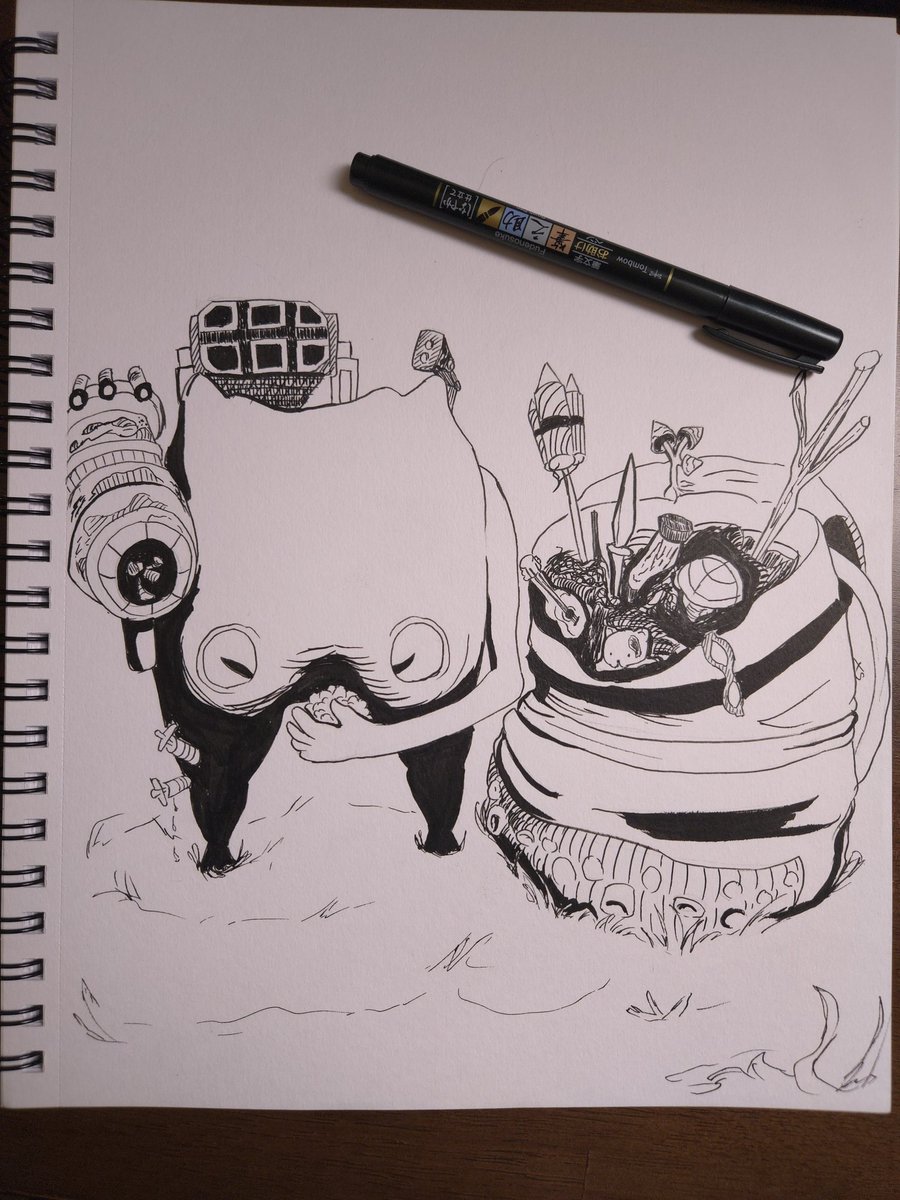 thexenosstudios's tweet photo. Inktober Day 1: Backpack
Gotta draw the scavenger from Risk of Rain 2. Who knows what they got in their pack.

#inktober2024 #inktober #riskofrain https://t.co/wQNENS2t3g