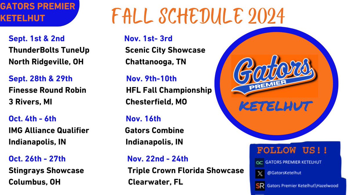 Schedule update!!🧡💙🧡💙🧡💙🧡