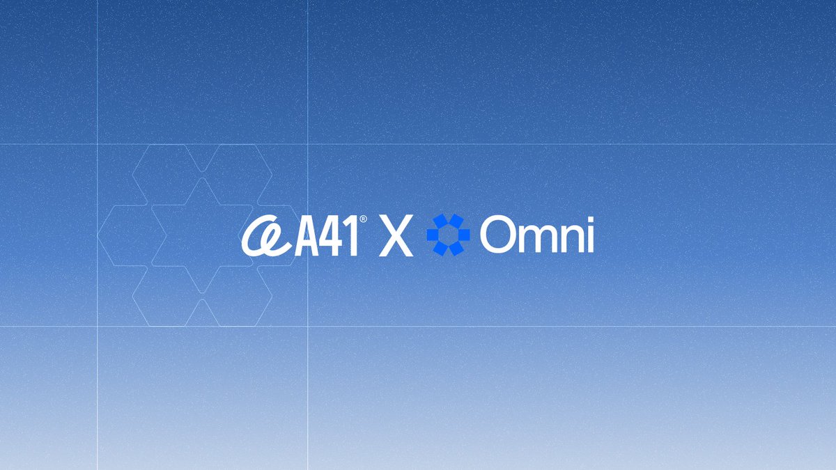 a41_allforone's tweet photo. A41is happy to announce our continued support for @OmniFDN as an operator on their Omega testnet.

Omni is solving one of the biggest issues facing the industry today - fragmentation across chains. We're excited to continue supporting a more unified future. https://t.co/JAH7lkq5D4
