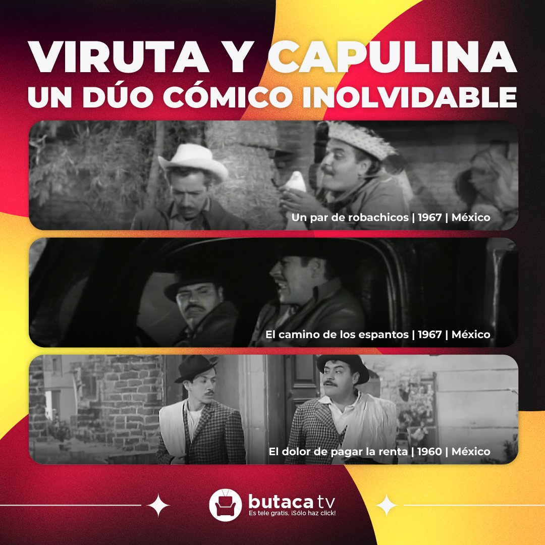¡Uno de los dúos cómicos más clásicos de #México! Seguimos recordando la memoria de #Capulina con lo mejor de #VirutaYCapulina:

butaca.tv/collections/th…