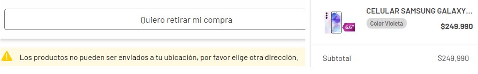 RonChile's tweet photo. @RipleyChile  una mentira la publicidad, listo para la compra y dice que en mi ubicación no tiene despacho, coloque direcciones desde Las Condes a Talagante y en ninguna parte entregan #Cyberday #Ripley https://t.co/J28JEiBZb4