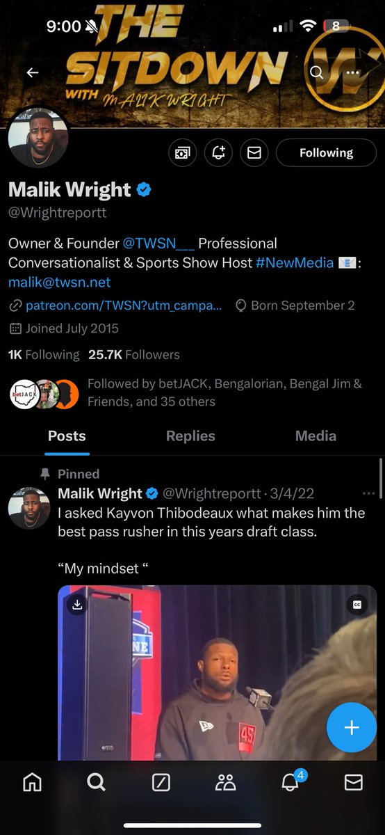 TheBirmingham's tweet photo. @TWSN___ @Wrightreportt Been following, huge bengals fan from nj! https://t.co/0sUKB7aEjk