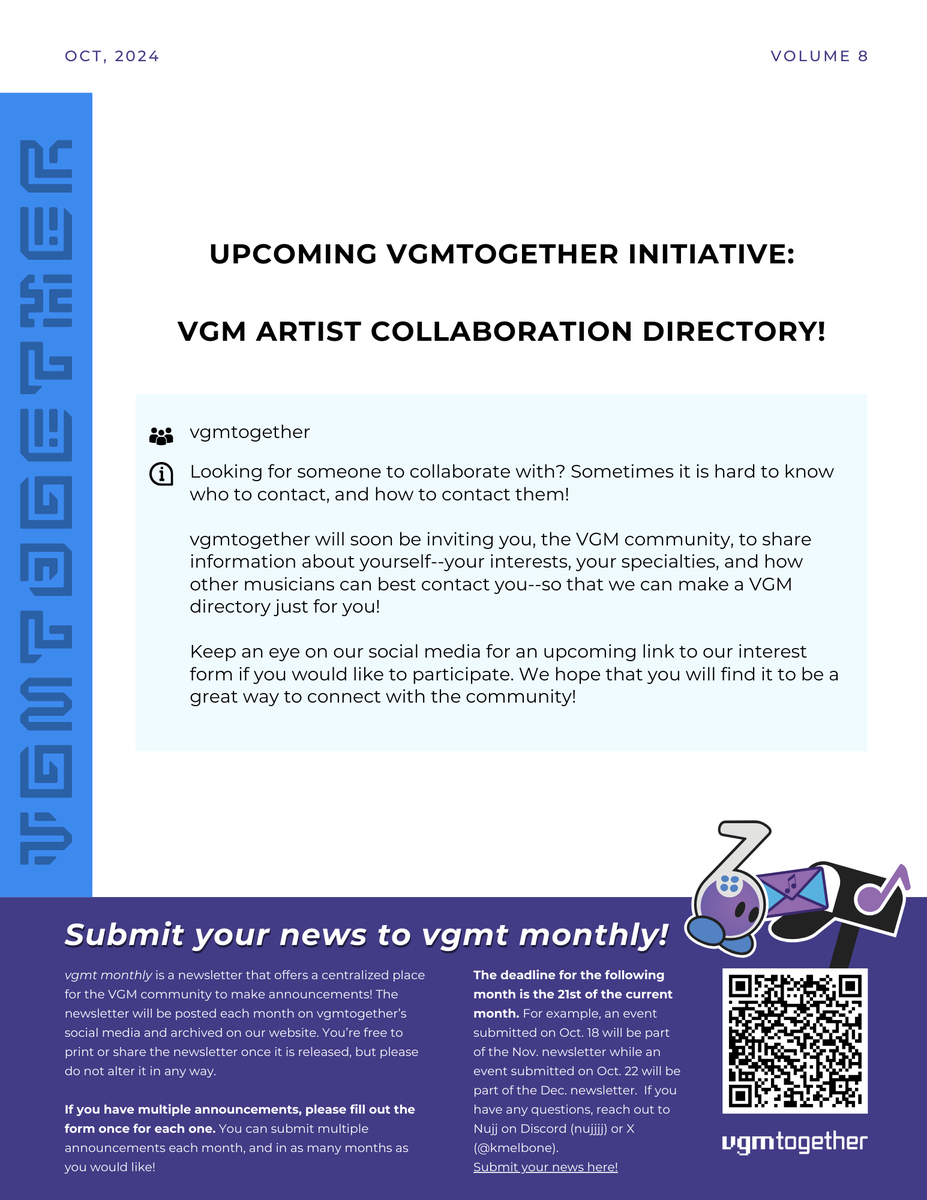 Please enjoy the October vgmt monthly. Visit our website to read the web version or download the pdf! Feel free to share this wherever you like. Happy reading!